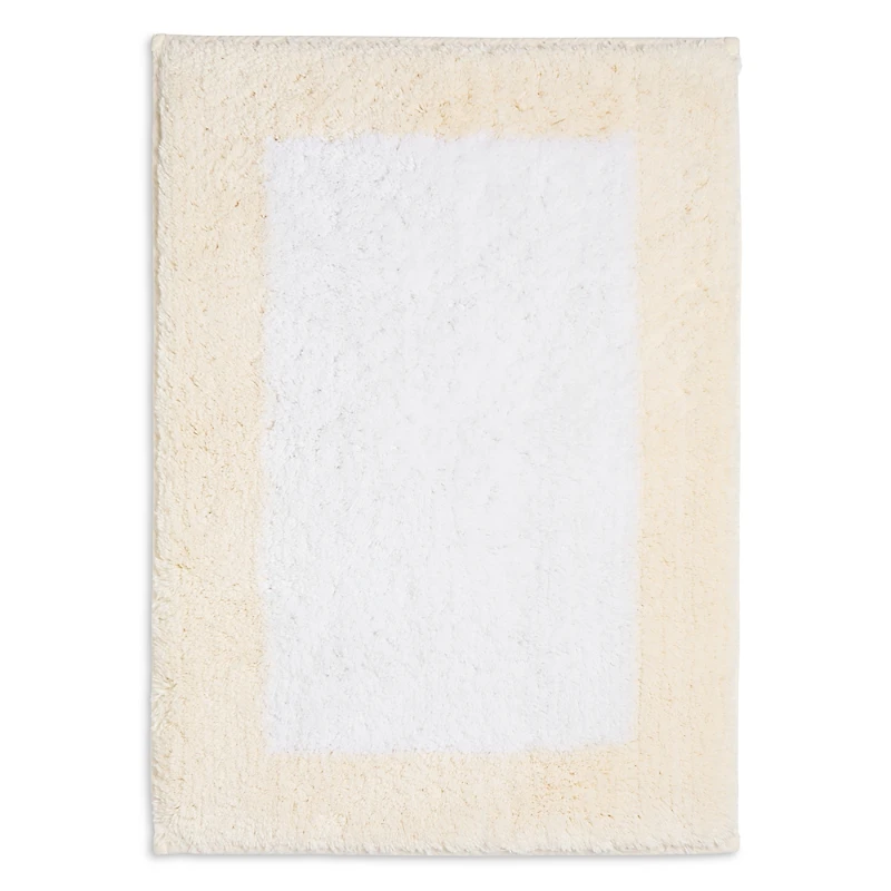 Aqua Bordered Bath Rug