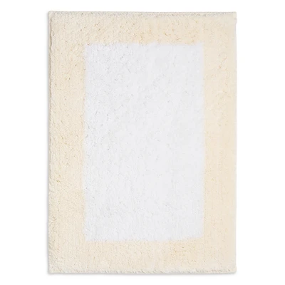 Aqua Bordered Bath Rug