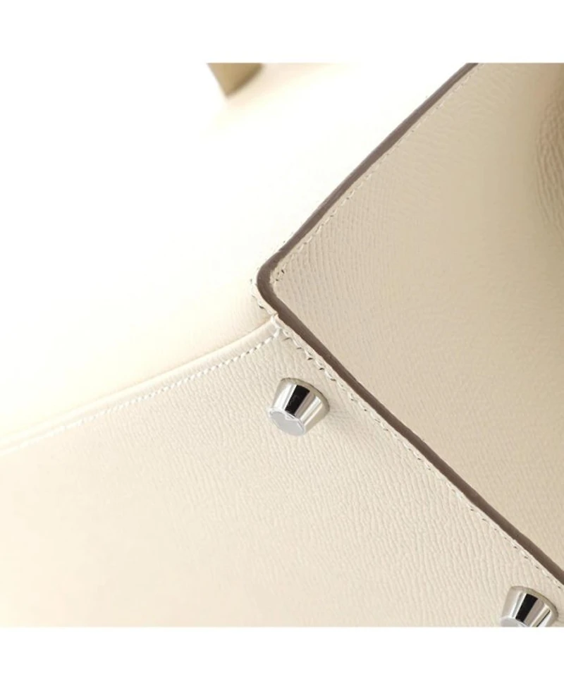 Kelly 28 Handbag Light Epsom with Palladium Hardware