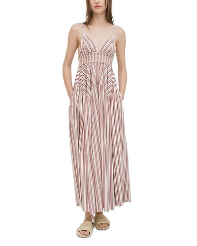 Striped V Neck Maxi Dress