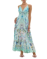 Camilla Bead Strap Gathered Panel Dress