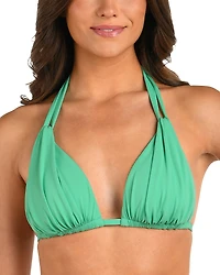 La Blanca Island Gathered Halter Bikini Top
