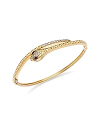 Bloomingdale's Fine Collection Ruby & Diamond Textured Snake Bangle Bracelet