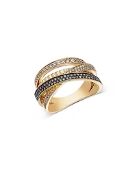 Bloomingdale's Fine Collection Champagne & Brown Diamond Multirow Crossover Ring