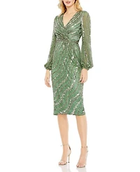 Embellished Long Sleeve Midi Dress