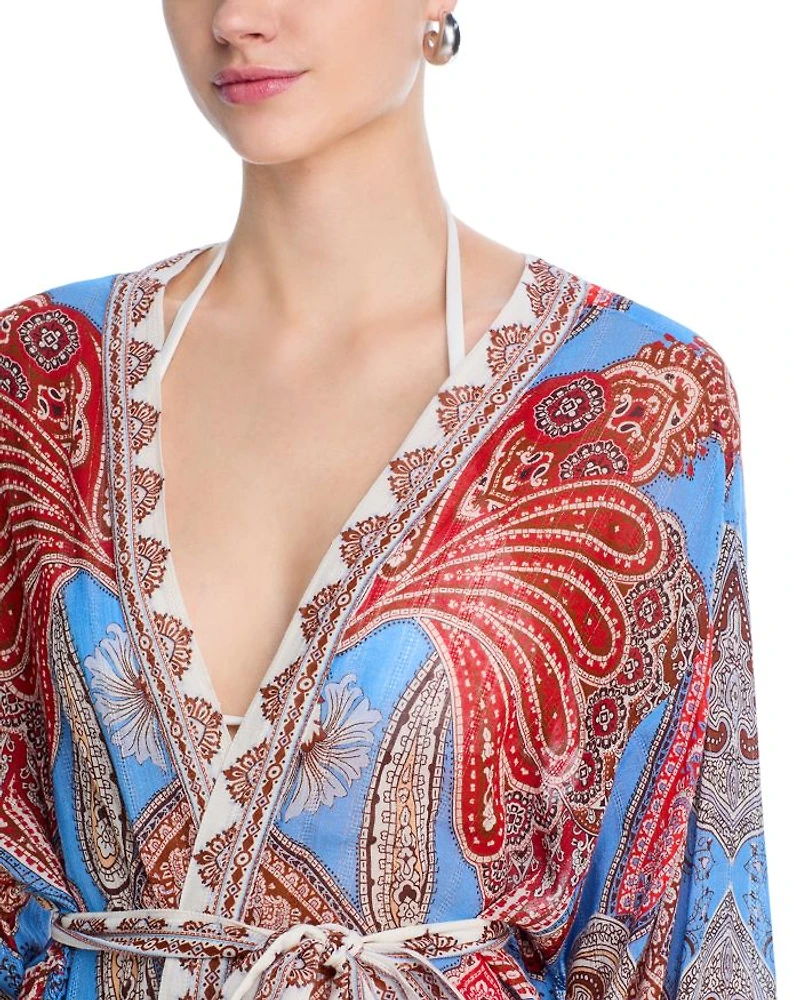 Printed Tassel Short Cover Up Robe - Exclusive
