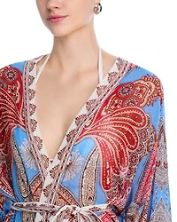 Printed Tassel Short Cover Up Robe - Exclusive