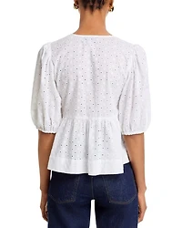 Paula Eyelet Tie Front Top