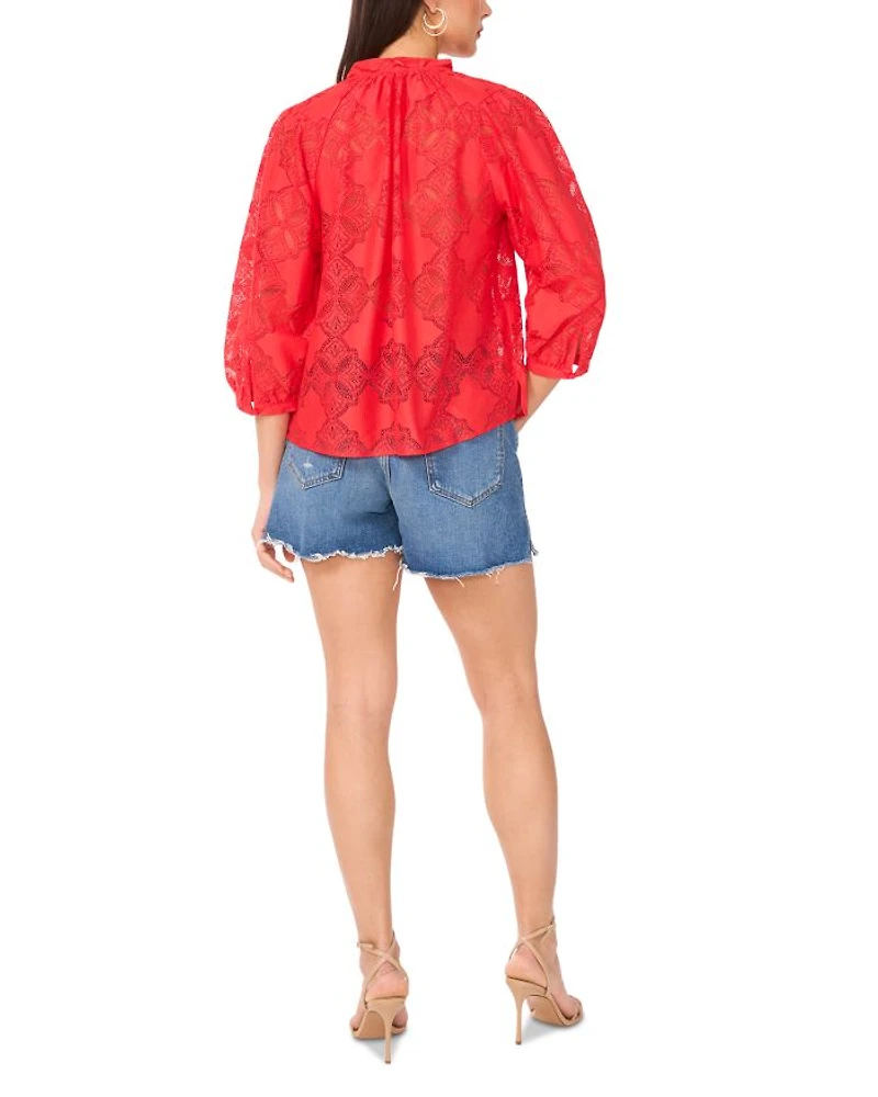 Split Neck Peasant Top