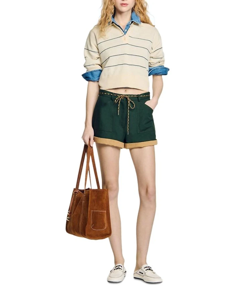 Two Tone Cuffed Shorts