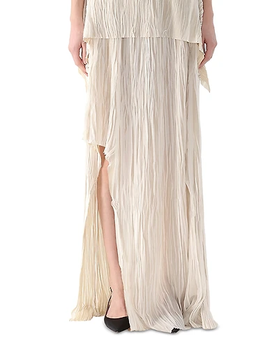 Jason Wu Collection Bicolor Pleated Asymmetrical Maxi Skirt