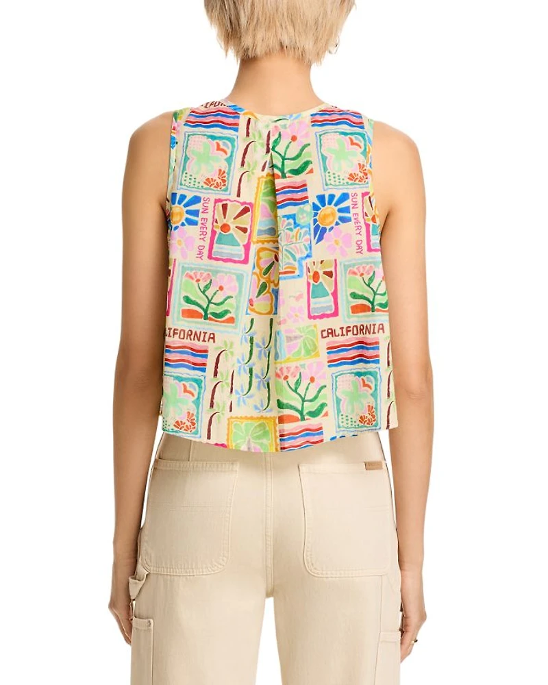 Amey Pleated Sleeveless Tank Top