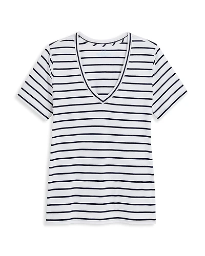 Vineyard Vines Striped V Neck Cotton Tee
