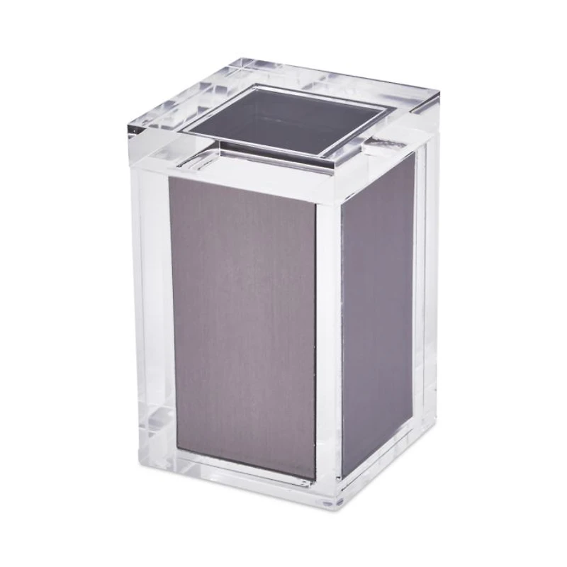Lucite Canister Box, Silver