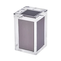 Lucite Canister Box, Silver