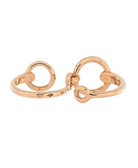 Large Filet d'Or Double Ring 18K Rose Gold with Diamonds