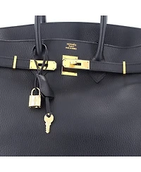 Birkin 35 Handbag Black Ardennes with Gold Hardware