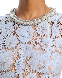 Embellished Lace Midi Dress