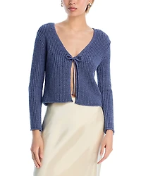 Velvet by Graham & Spencer V Neck Tie Front Cardigan