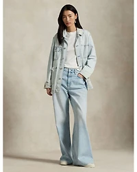 Distressed Denim Utility Jacket