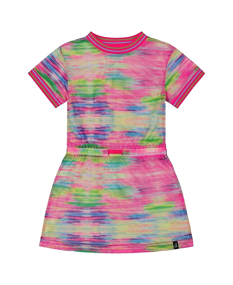 Deux par Deux Girls' Short Sleeve Mesh Beach Dress - Big Kid