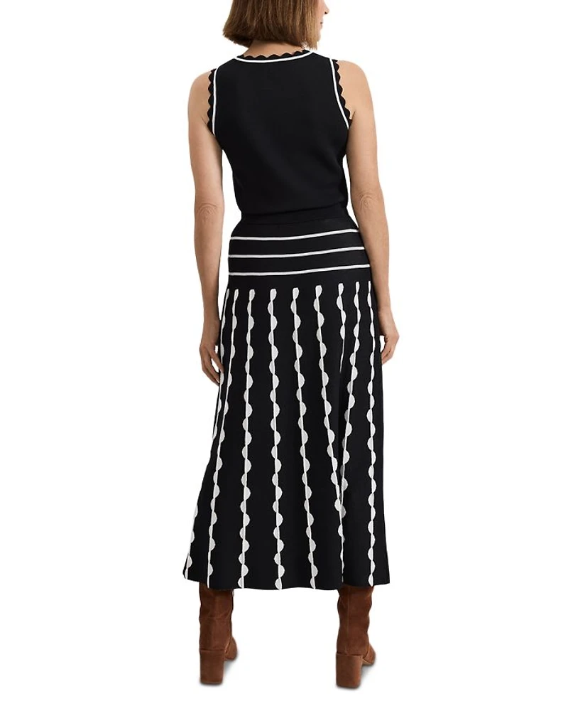 Liz Pleated Scalloped Skirt