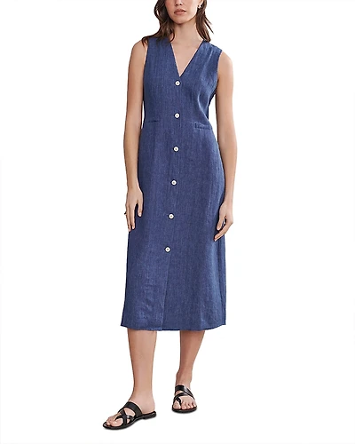 Jenni Kayne Callan Linen Button Front Midi Dress
