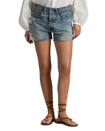Mid Rise Denim Shorts