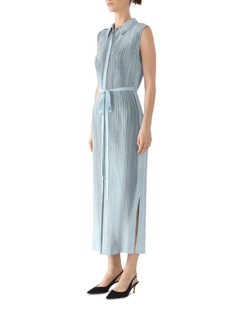 Pleated Georgette Sleeveless Dress