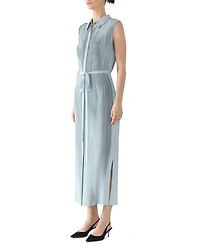 Pleated Georgette Sleeveless Dress