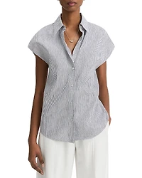 Vince Ticking Stripe Linen Top