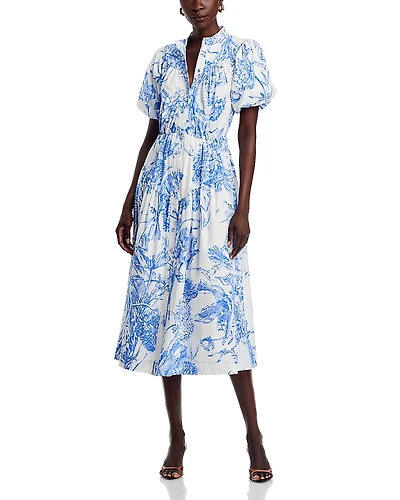 T Tahari Puffed Sleeve Shirtdress