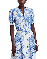 T Tahari Split Neck Blouse