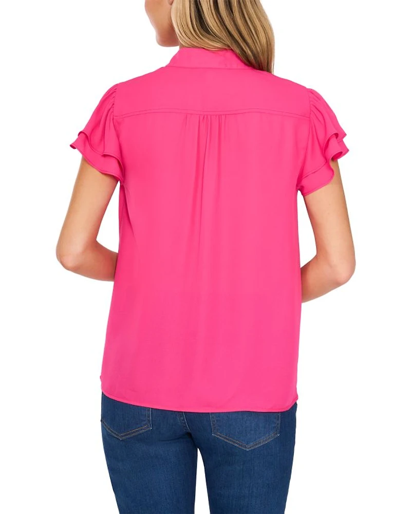 Double Flutter Short Sleeve Top