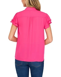 Double Flutter Short Sleeve Top