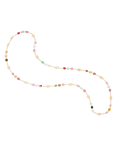 Marco Bicego 18K Yellow Gold Lunaria Tourmaline Multicolor Tourmaline Long Length Statement Necklace, 37.8