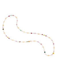 Marco Bicego 18K Yellow Gold Lunaria Tourmaline Multicolor Tourmaline Long Length Statement Necklace, 37.8