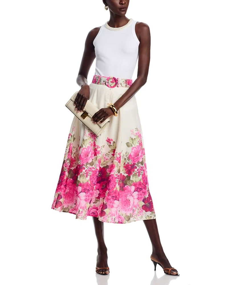 Floral Button Down Skirt