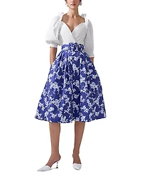 Carolina Herrera Floral Print Midi Skirt
