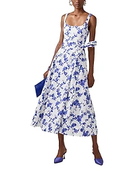 Carolina Herrera Sleeveless Scoop Neck Midi Dress with Sash