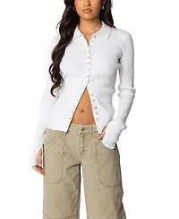 Edikted Mirielle Ribbed Knit Cardigan