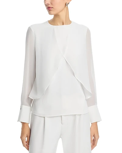 Misook Chiffon Overlay Blouse