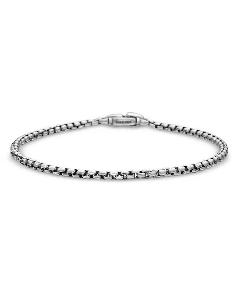 Men's Box Chain Bracelet Sterling Silver, 2.7mm