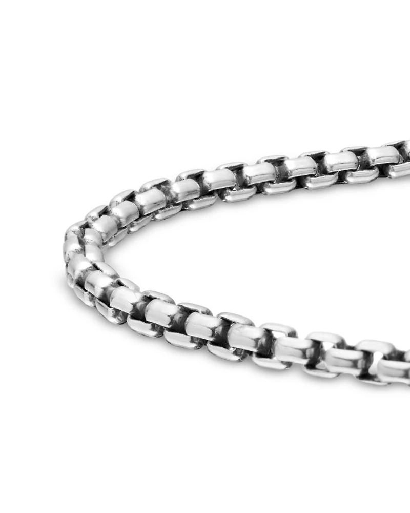 Men's Box Chain Bracelet Sterling Silver, 2.7mm