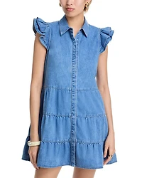 Jem Denim Tiered Mini Dress