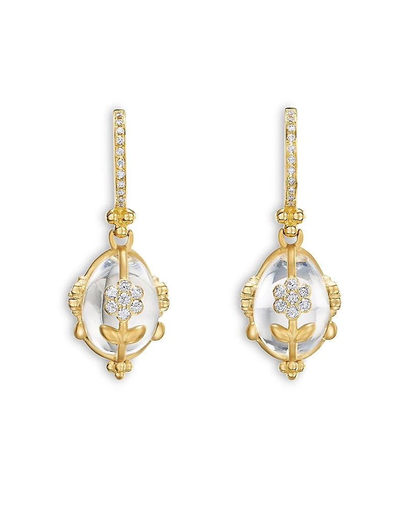 Temple St. Clair 18K Yellow Gold Fj Crystal & Diamond Fiori Amulet Drop Earrings