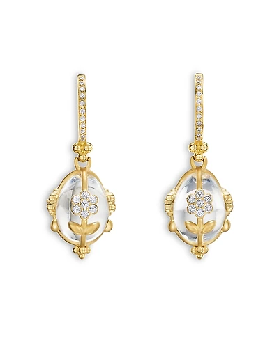Temple St. Clair 18K Yellow Gold Fj Crystal & Diamond Fiori Amulet Drop Earrings