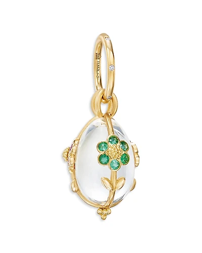 Temple St. Clair 18K Yellow Gold Fj Multi Gemstone, Crystal, & Diamond Multi Flower Amulet Pendant