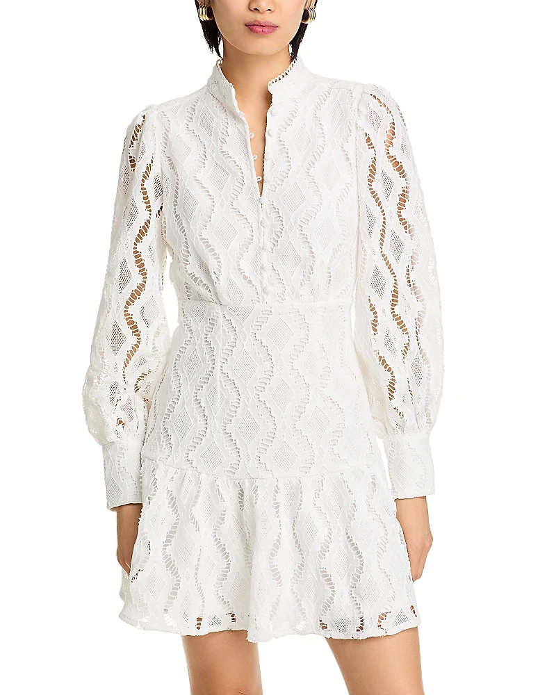 Aqua Wavy Lace Dress - Exclusive