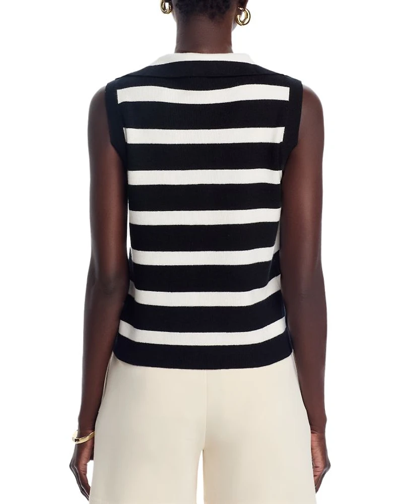 Sleeveless Striped Sweater